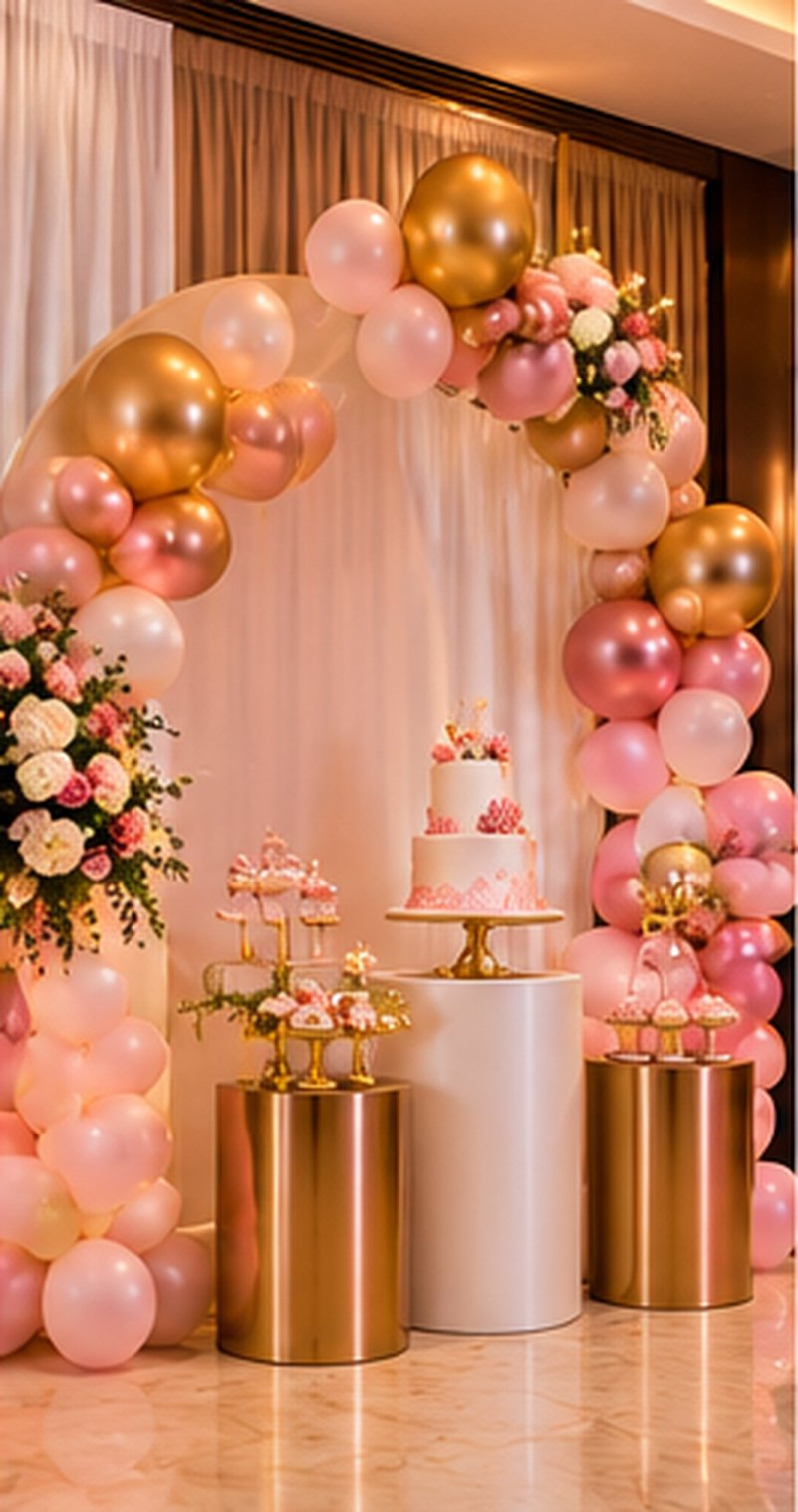 Birthday party setup with colorful decorations